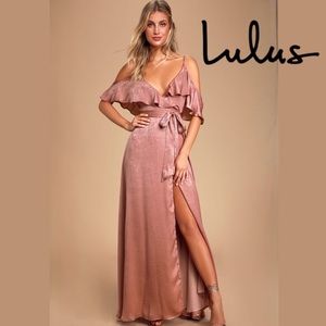 Lulu's Blush Pink Ruffle Maxi Dress